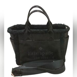 Kate Spade Jett Faux Shearling Small Tote with crossbody EUC